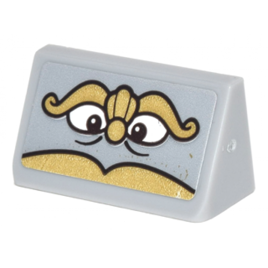 Slope 30 1 x 2 x 2/3 with Stove Face with Gold Eyebrows, Nose and Moustache Pattern (Sticker) - Set 41067