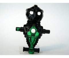 Torso/Head Martian with Chest Hole, Alien Commander with Marbled Trans-Green Pattern