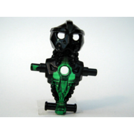 Torso/Head Martian with Chest Hole, Alien Commander with Marbled Trans-Green Pattern