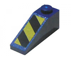 Slope 33 3 x 1 with Black and Yellow Danger Stripes Pattern Model Right (Sticker) - Set 7703