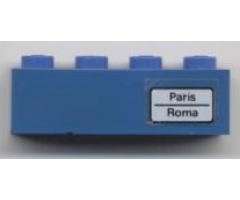 Brick 1 x 4 with 'Paris - Roma' Pattern (Sticker) - Set 7710/7818