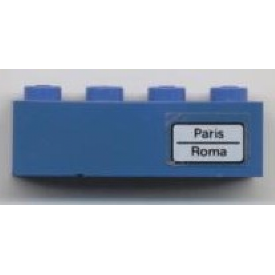 Brick 1 x 4 with 'Paris - Roma' Pattern (Sticker) - Set 7710/7818