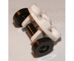 Plate, Round 2 x 2 Thin with Wheel Holder with Black Wheel Skateboard / Trolley (2655 / 2496)