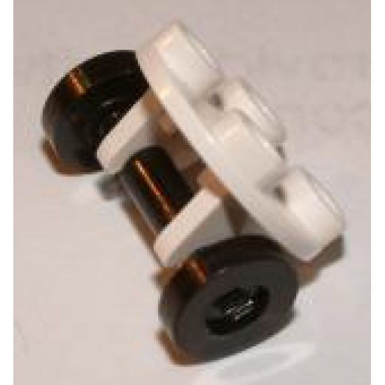 Plate, Round 2 x 2 Thin with Wheel Holder with Black Wheel Skateboard / Trolley (2655 / 2496)