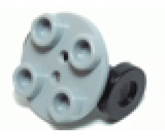 Plate, Round 2 x 2 Thin with Wheel Holder with Black Wheel Skateboard / Trolley (2655 / 2496)