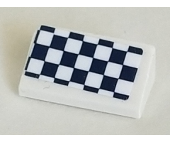 Slope 30 1 x 2 x 2/3 with Black and White Checkered Pattern (Sticker) - Set 41348