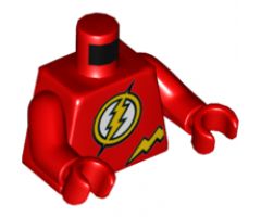 Torso Batman Yellow Circle and Lightning Bolts (DC The Flash Logo) Pattern / Red Arms / Red Hands