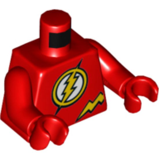 Torso Batman Yellow Circle and Lightning Bolts (DC The Flash Logo) Pattern / Red Arms / Red Hands