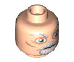Minifigure, Head Alien with SW Ki-Adi-Mundi Pattern - Hollow Stud