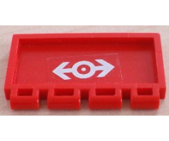 Hinge Train Gate 2 x 4 with Train Logo White Pattern (Sticker) - Sets 4543 / 4549 / 4563 / 4564