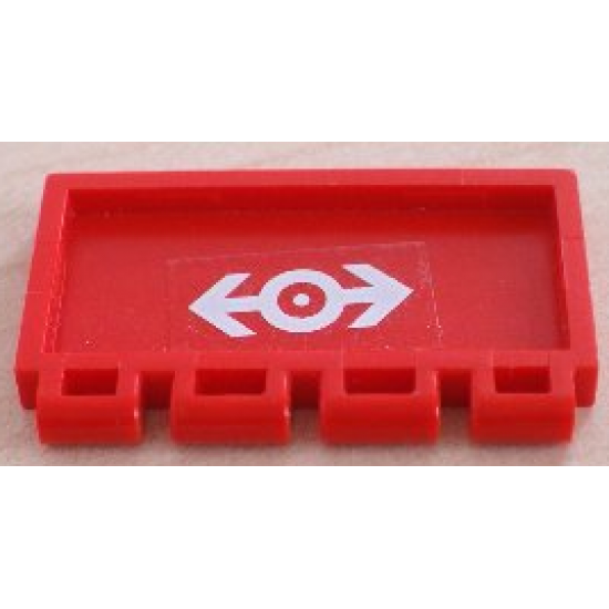 Hinge Train Gate 2 x 4 with Train Logo White Pattern (Sticker) - Sets 4543 / 4549 / 4563 / 4564