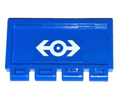Hinge Train Gate 2 x 4 with Train Logo White Pattern (Sticker) - Sets 4543 / 4549 / 4563 / 4564