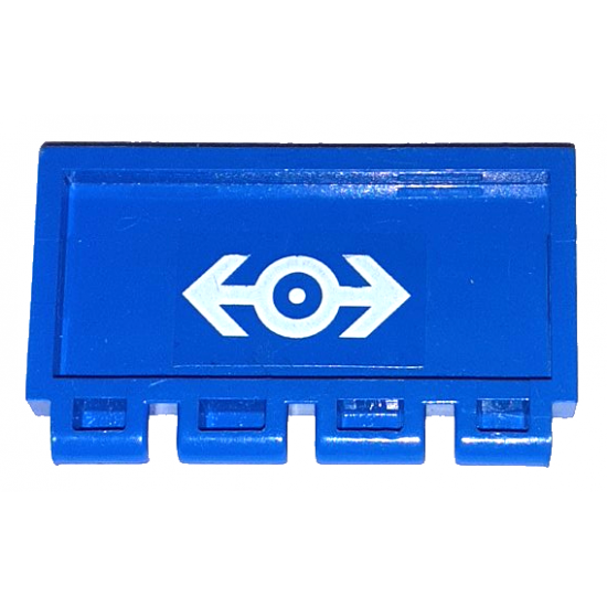 Hinge Train Gate 2 x 4 with Train Logo White Pattern (Sticker) - Sets 4543 / 4549 / 4563 / 4564