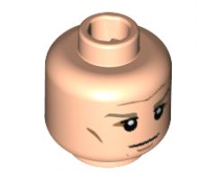 Minifigure, Head Dark Tan Eyebrows, White Pupils, Forehead and Cheek Lines, Chin Dimple Pattern (Bastian Schweinsteiger) - Hollow Stud