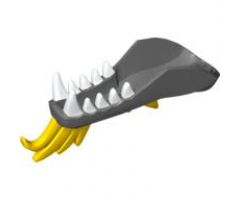 Animal, Body Part Dragon Head (Ninjago) Lower Jaw with White Teeth and Yellow Spines Pattern