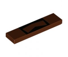 Tile 1 x 4 with Black Moustache Pattern