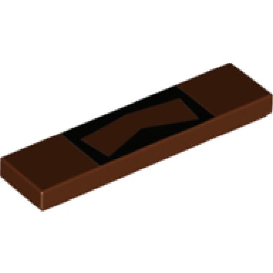 Tile 1 x 4 with Black Moustache Pattern