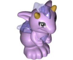 Animal, Air Dragon, Elves, Baby with Trans-Purple Stomach, Spines and Wings and Gold Horns Pattern (Fledge)