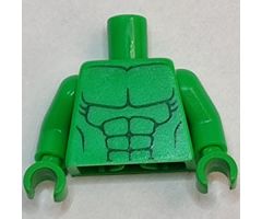 Torso Bare Chest with Body Lines Both Sides Pattern (Hulk) / Bright Green Arms / Bright Green Hands