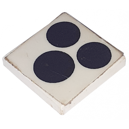 Tile 2 x 2 with 3 Black Circles, Stove Top Burners Pattern (Sticker) - Sets 6365 / 6372 / 6374