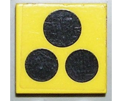 Tile 2 x 2 with 3 Black Circles, Stove Top Burners Pattern (Sticker) - Sets 6365 / 6372 / 6374