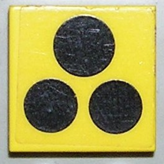 Tile 2 x 2 with 3 Black Circles, Stove Top Burners Pattern (Sticker) - Sets 6365 / 6372 / 6374