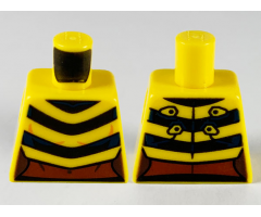 Torso Female, 3 Black Chevron Stripes, Reddish Brown Midriff Pattern
