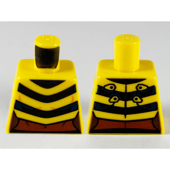 Torso Female, 3 Black Chevron Stripes, Reddish Brown Midriff Pattern