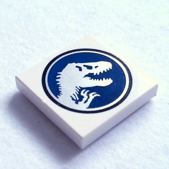 Tile 2 x 2 with Jurassic World Logo Pattern