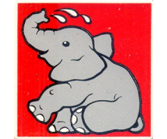 Duplo, Tile 2 x 2 x 1 with Elephant Mosaic Picture 09 Pattern (Set 1079)