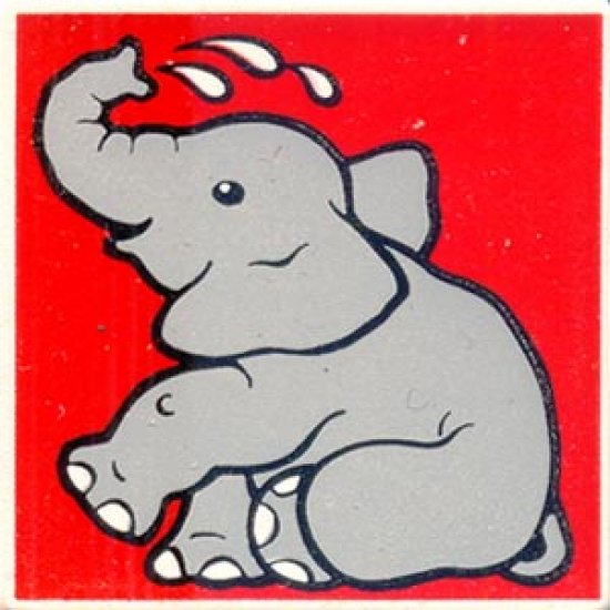 Duplo, Tile 2 x 2 x 1 with Elephant Mosaic Picture 09 Pattern (Set 1079)