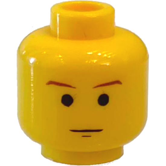 Minifigure, Head Male SW Brown Eyebrows and Chin Dimple Pattern - Blocked Open Stud