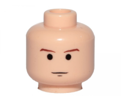 Minifigure, Head Male SW Brown Eyebrows and Chin Dimple Pattern - Blocked Open Stud
