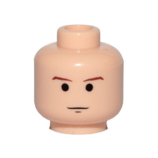 Minifigure, Head Male SW Brown Eyebrows and Chin Dimple Pattern - Blocked Open Stud