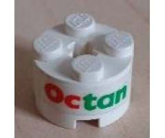 Brick, Round 2 x 2 with Axle Hole with Octan Pattern (Sticker) - Set 6551