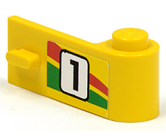 Door 1 x 3 x 1 Right with Number 1 and Red and Green Stripe Pattern (Sticker) - Set 6550
