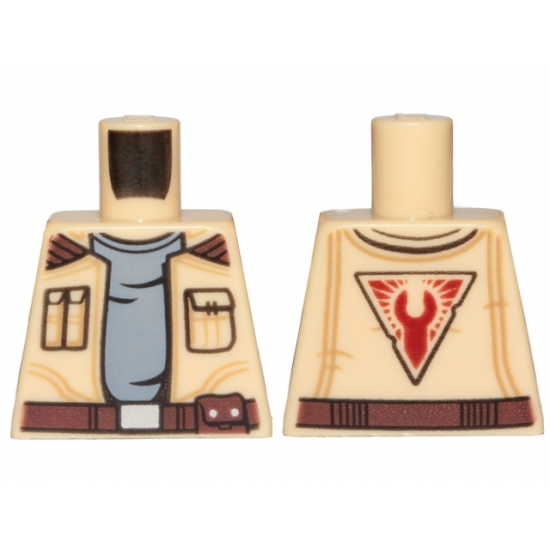 Torso SW Jacket with Pockets, Dark Brown Belt and Sand Blue Undershirt Pattern (Rowan)