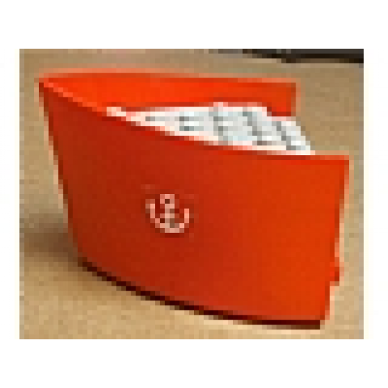 Boat Hull Smooth Bow 5 x 6 x 3 1/3, Deck Color Light Gray with White Anchor Pattern on Both Sides (Stickers)