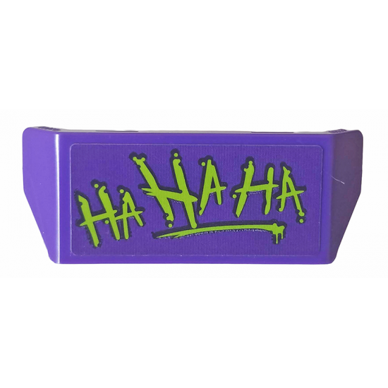 Vehicle Spoiler 2 x 4 with Bar Handle with Lime 'HA HA HA' Pattern (Sticker) - Set 76159