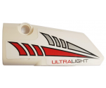 Technic, Panel Fairing # 3 Small Smooth Long, Side A with Red and Silver Tapered Stripes and 'ULTRALIGHT' Pattern (Sticker) - Set 42057