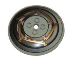 Dish 6 x 6 Inverted (Radar) - Hollow Studs with Copper and Black Machinery Pattern