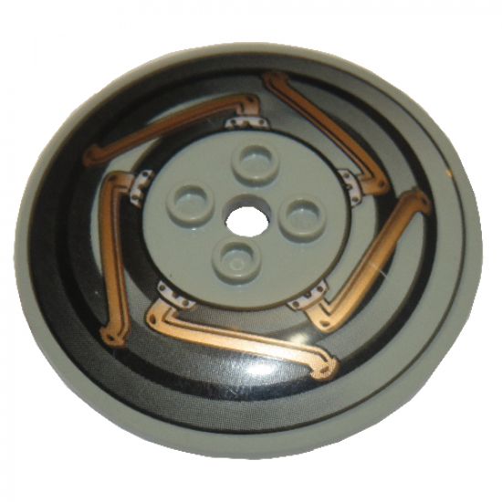 Dish 6 x 6 Inverted (Radar) - Hollow Studs with Copper and Black Machinery Pattern