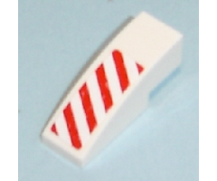 Slope, Curved 3 x 1 with Red Danger Stripes Pattern Right Side (Sticker) - Set 7636