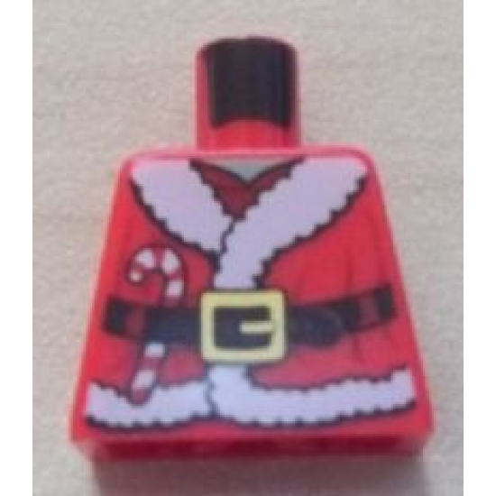 Torso Santa Jacket with Fur, Black Belt and Candy Cane Pattern