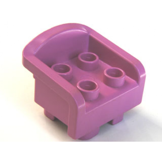 Duplo, Furniture Chair with 4 Studs, Curved Back and Feet