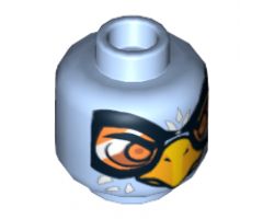 Minifigure, Head Dual Sided Alien Chima Eagle with Beak, Yellow Eyes / Orange Goggles Pattern - Hollow Stud