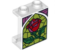 Panel 1 x 2 x 2 - Hollow Studs with Stained Glass Rose Pattern