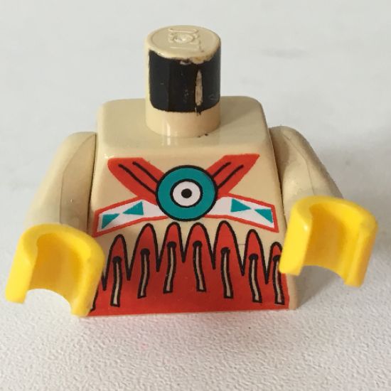 Torso Western Indians Red on Bottom and Fringe Pattern / Tan Arms / Yellow Hands
