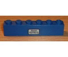 Brick 1 x 6 with 'Basel - Hamburg' Pattern (Sticker) - Set 7715