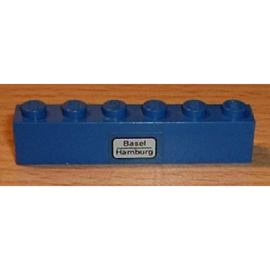 Brick 1 x 6 with 'Basel - Hamburg' Pattern (Sticker) - Set 7715